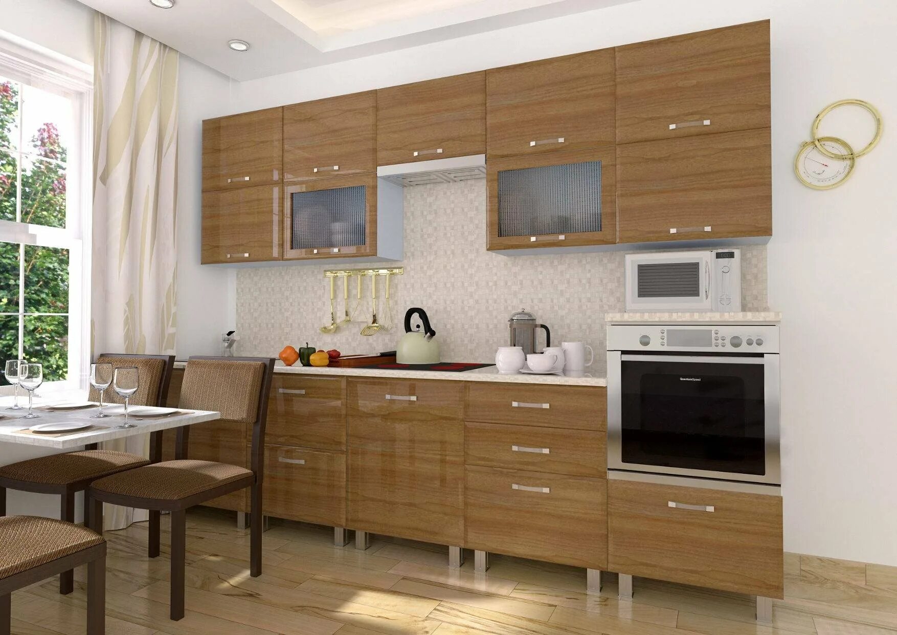 Кухонный гарнитур цвет дерева фото Гарнитуры цвета дерева