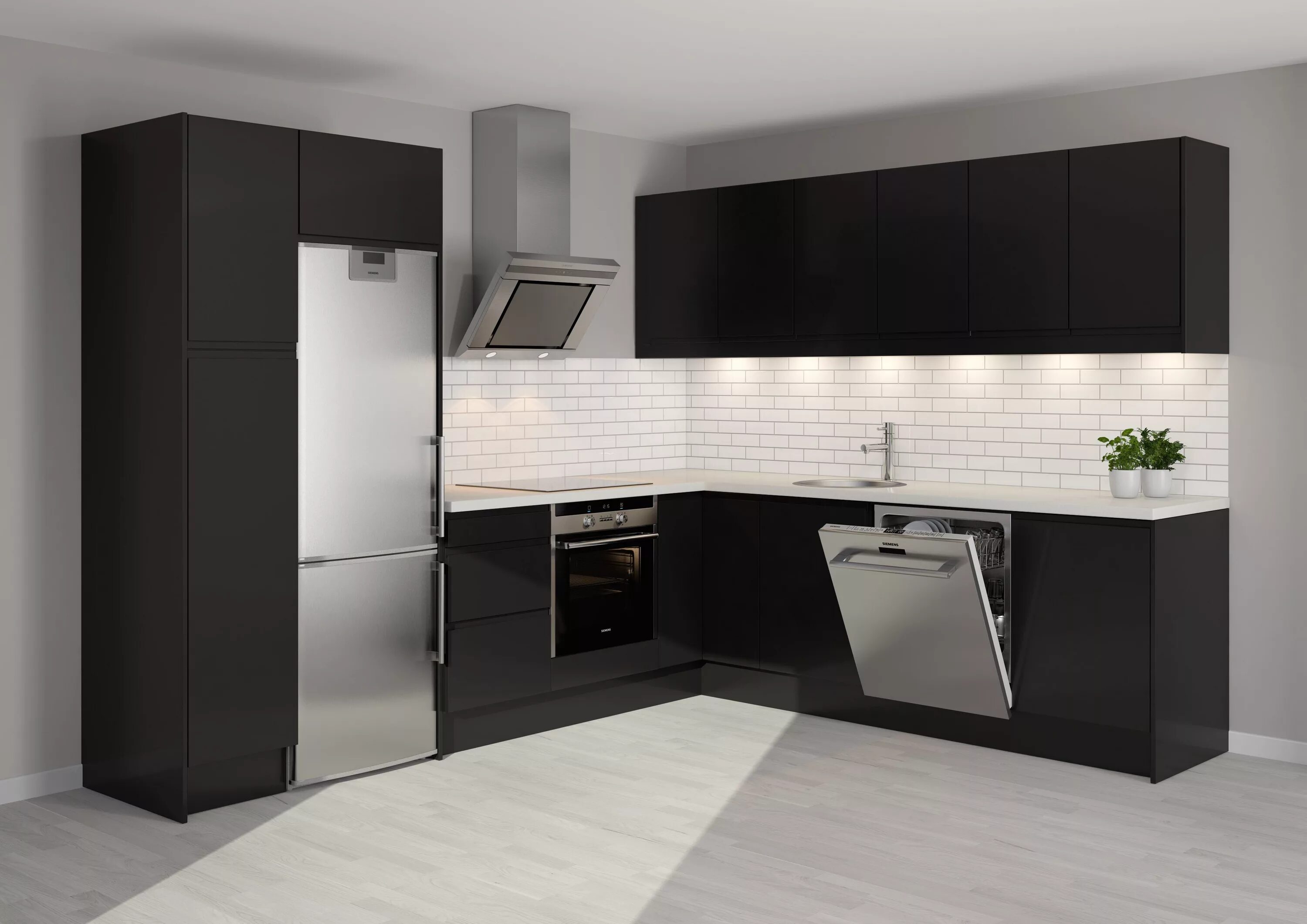 Кухонный гарнитур цвет графит фото Кухня угловая графит