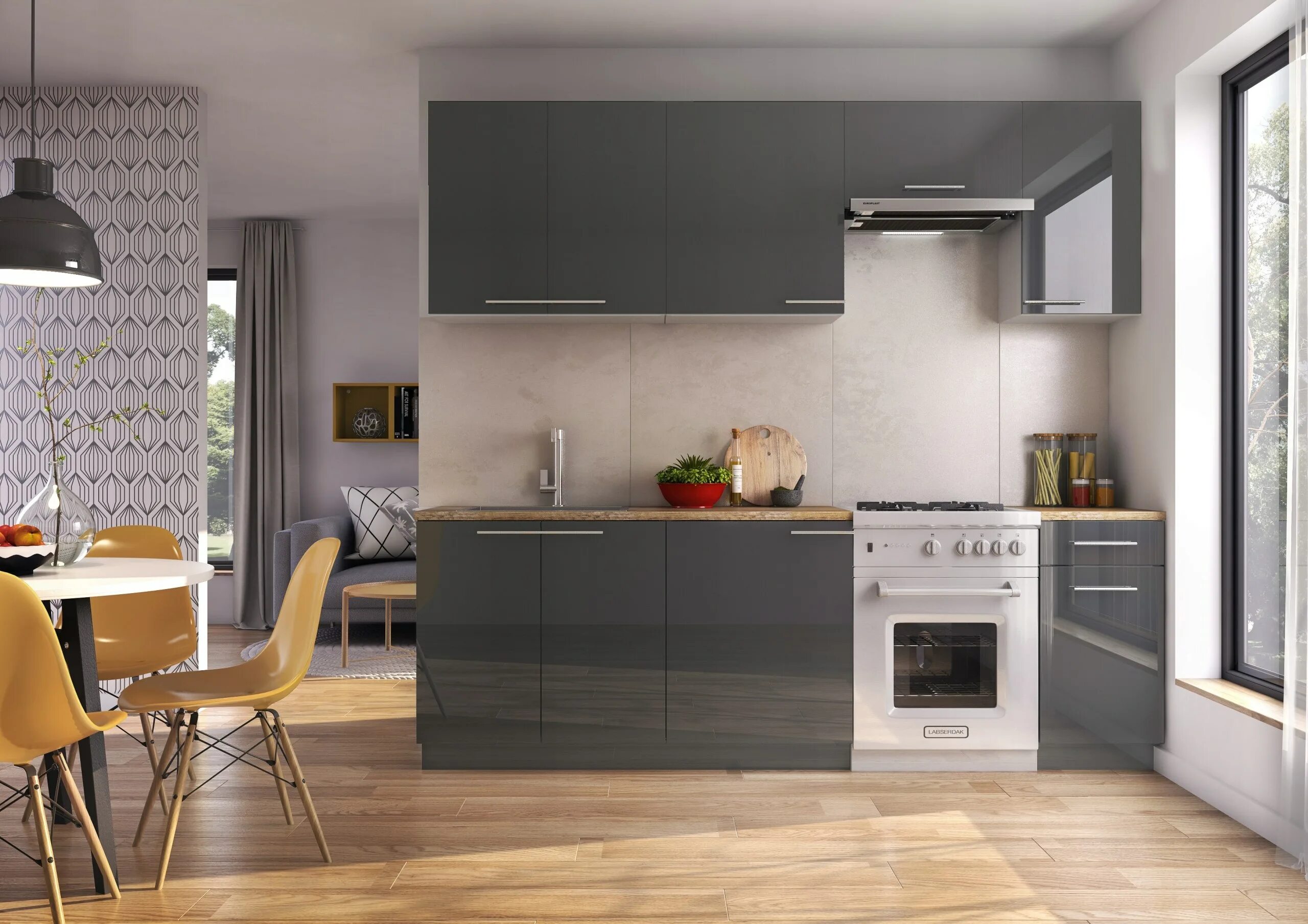 Кухонный гарнитур цвет графит фото Хелен графит - найдено 86 фото