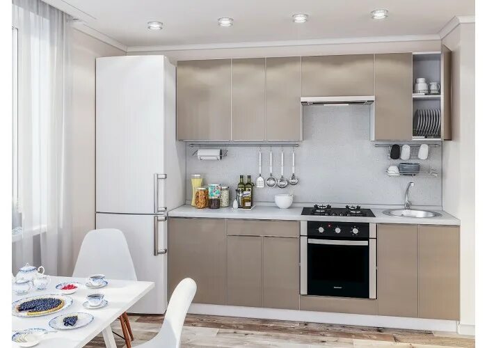 Кухонный гарнитур цвет капучино фото Купить кухню фьюжн-al-01 cappuccino