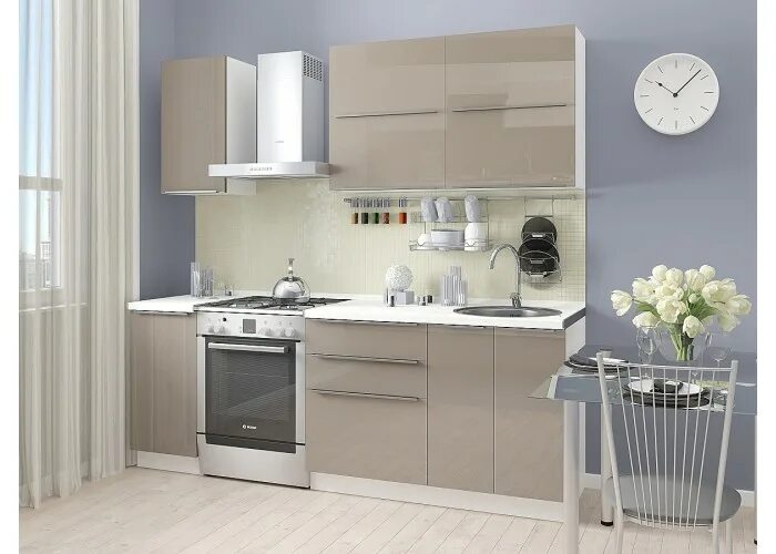 Кухонный гарнитур цвет капучино фото Купить кухню фьюжн-01 cappuccino