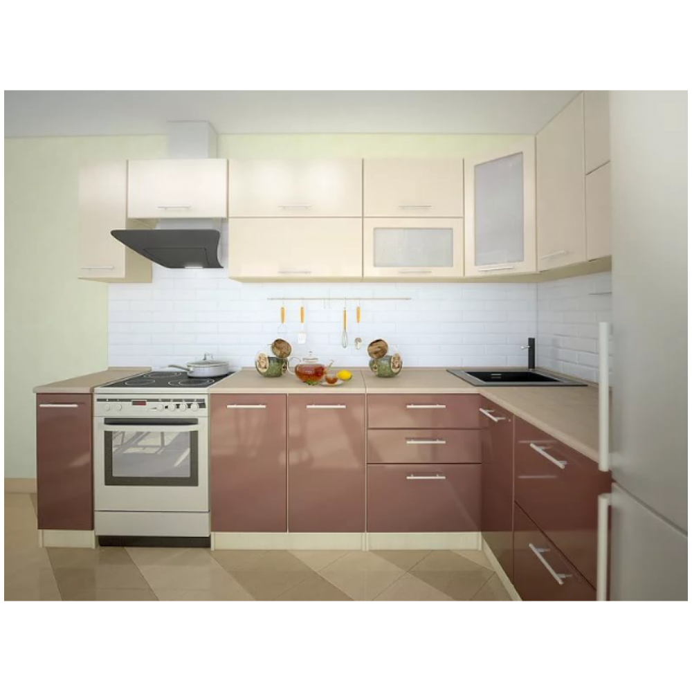 Кухонный гарнитур цвет капучино фото Кухня "Валерия" композиция 76 от фабрики Сурская мебель по самой низкой цене в К