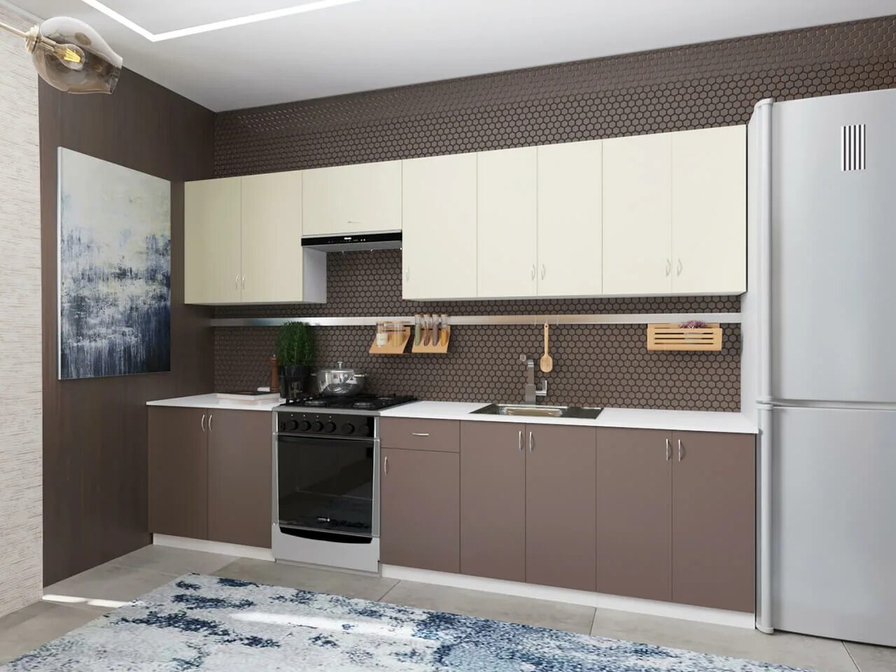 Кухонный гарнитур цвет тирамису фото Кухонный гарнитур Орхидея 3000 ГК3000-5.6_12.2 купить в интернет-магазине ИркутД