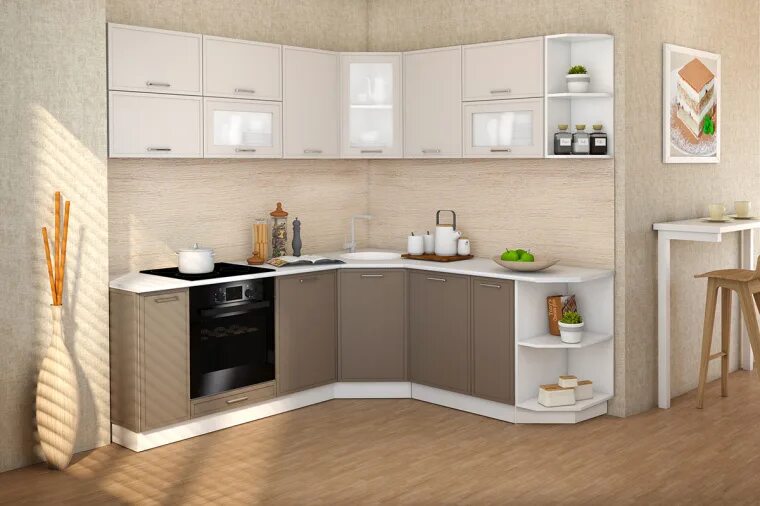 Кухонный гарнитур цвет тирамису фото Кухня Лайт набор 3