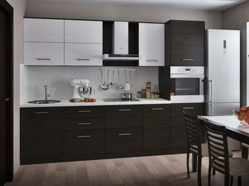 Кухонный гарнитур цвет венге фото Кухня венге, дизайн, сочетание цветов (116 реальных фото)