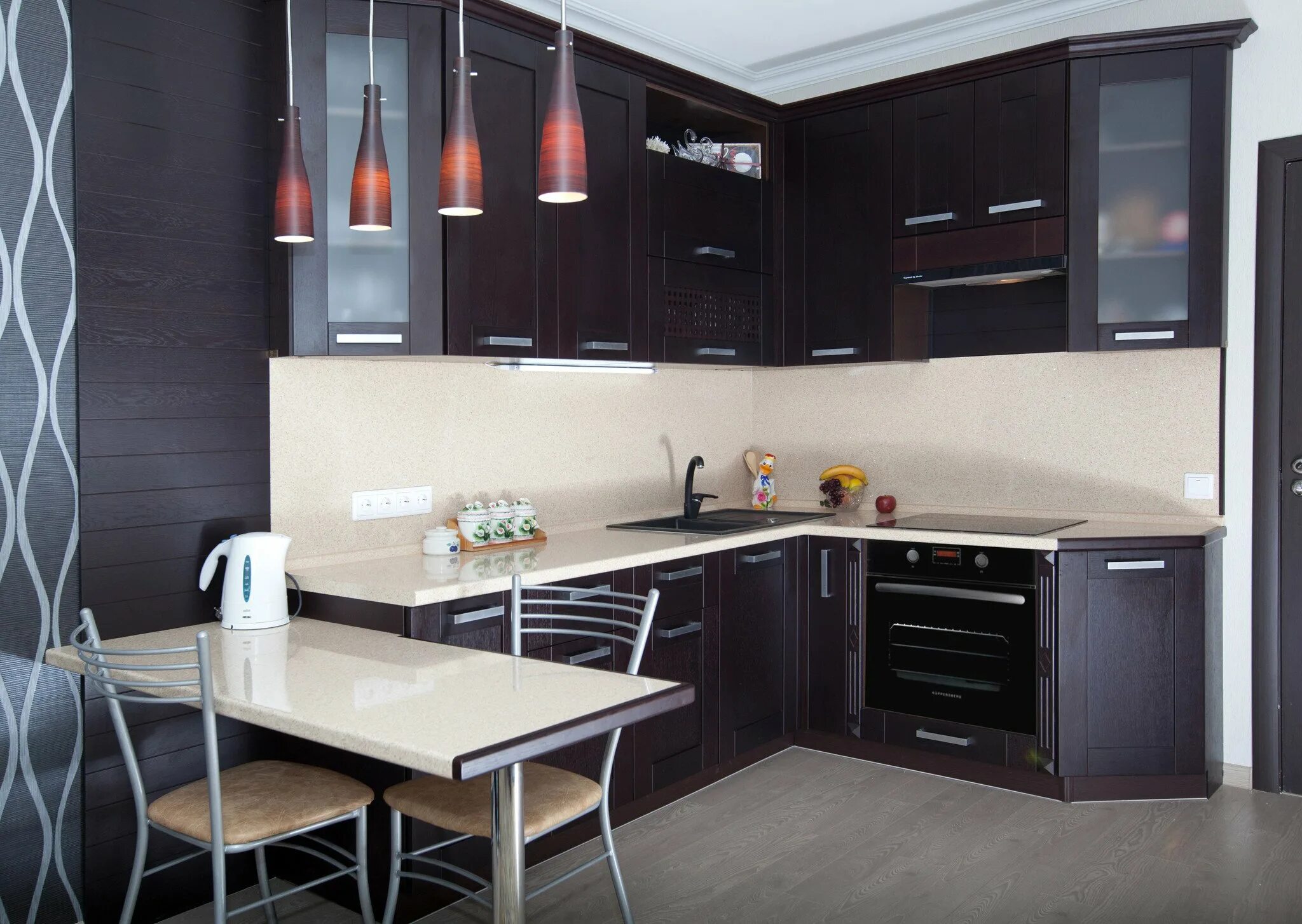 Кухонный гарнитур цвет венге фото Уникальный дизайн: Цвет Венге на кухнях (58 фото)