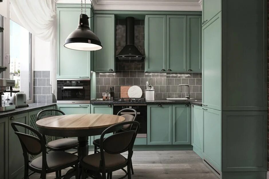 Кухонный гарнитур темно зеленый фото Проект недели: как из однокомнатной квартиры сделали двушку - INMYROOM