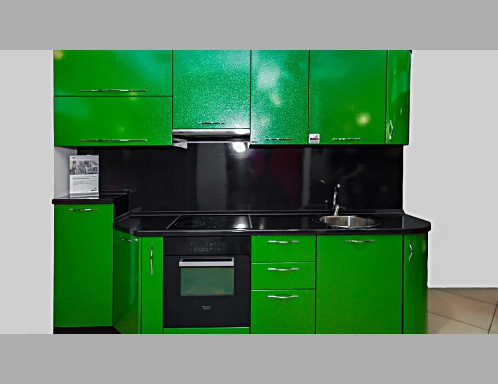 Кухонный гарнитур темно зеленый фото Кухонный гарнитур "Виктория зелёная" купить в Нефтеюганске по низким ценам