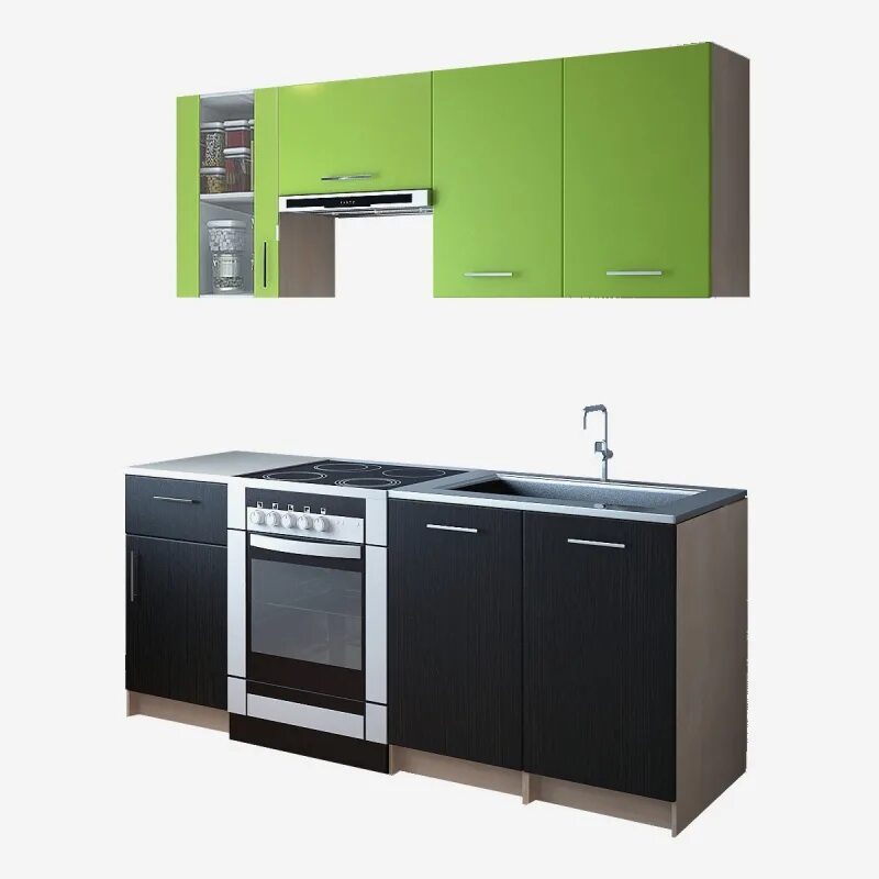 Кухонный гарнитур уфа недорого фото Кухонный гарнитур Дели венге/зеленый бархат Дели Венге/Зел. Бархат - купить по н