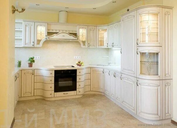 Кухонный гарнитур угловой с витриной фото Кухня Пуэрто-Рико за 229590 рублей - купить на официальном сайте производителя