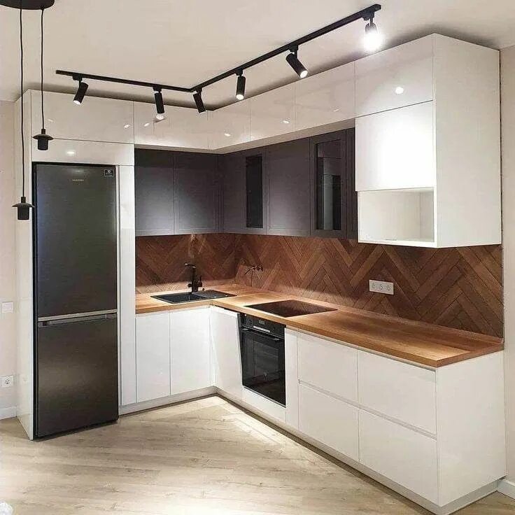 Кухонный гарнитур угловой современный дизайн красивый фото modular kitchen interiors in 2023 House design kitchen, Kitchen design modern sm