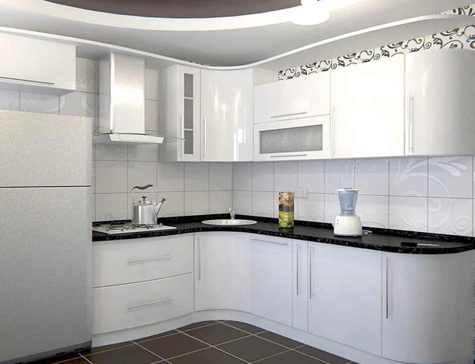 Кухонный гарнитур угловой современный светлый фото дизайн Заказать и купить кухню белую угловую из пластика в Москве у производителя