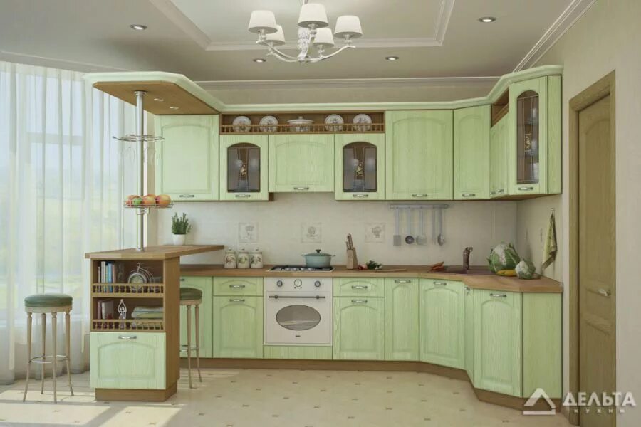 Кухонный гарнитур ульяновск каталог и цены фото Кухонный гарнитур Помпея / Мебельная фабрика "Дельта Кухни", г. Ульяновск