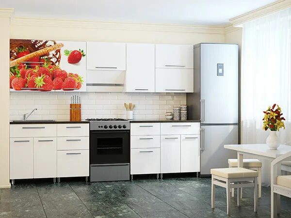 Кухонный гарнитур ульяновск каталог и цены фото Кухонный гарнитур Венеция-25 клубника / Мебельная фабрика "МЭК", г. Ульяновск