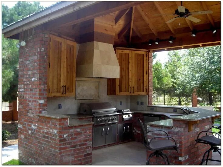 Кухонный гарнитур в беседку своими руками Cozy Backyard Kitchen for Bbq 48 Ideas Amazing Outdoor Kitchens Part Pergolas an