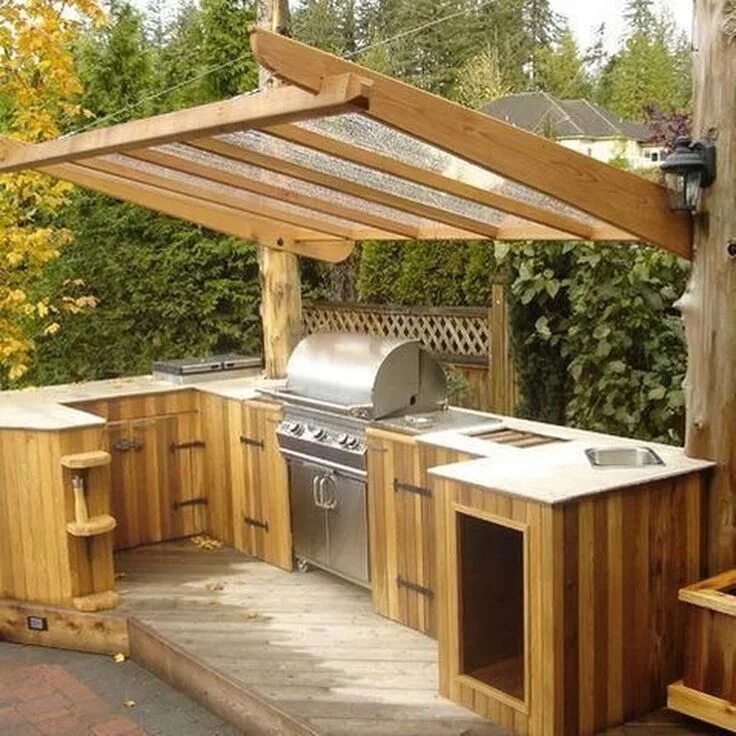 Кухонный гарнитур в беседку своими руками Homiku.com - Home Decoration Small outdoor kitchens, Simple outdoor kitchen, Out