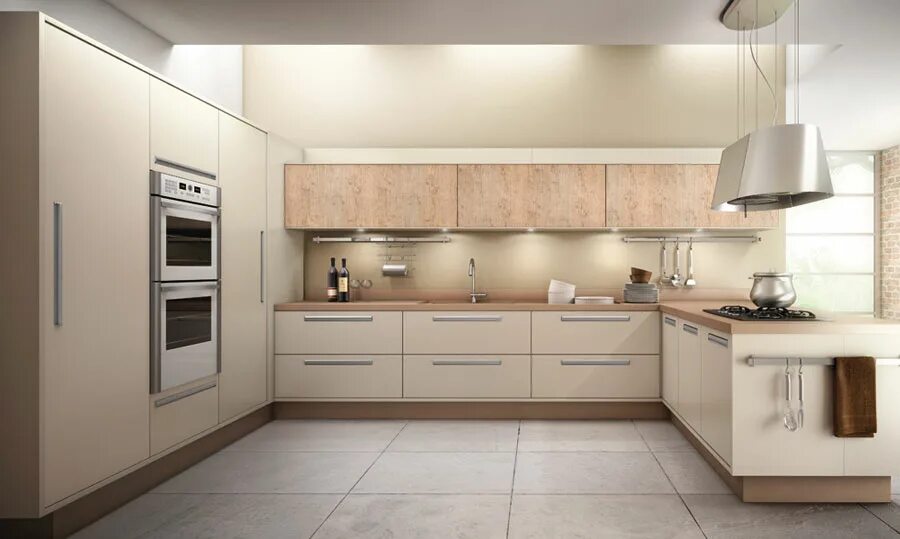 Кухонный гарнитур в бежевых тонах фото Кухня в бежевом цвете - реализация идеи в фотоподборке