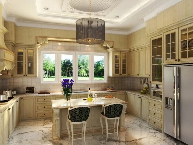 Кухонный гарнитур в частном доме фото Pin on Идеи для дома Classic kitchen design, Antique white kitchen, Antique whit