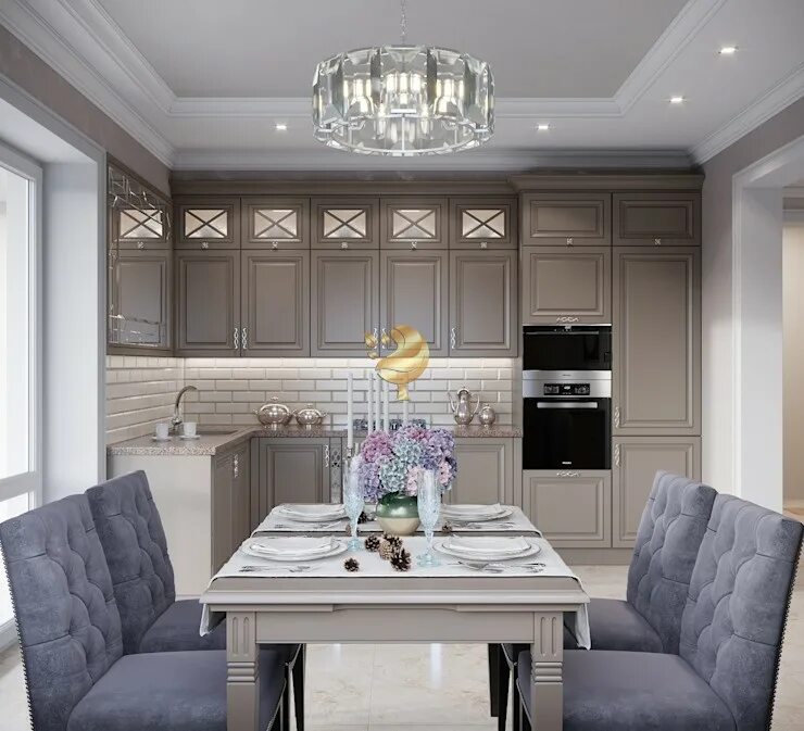 Кухонный гарнитур в гостиную фото Кухни в стиле Классика и Неоклассика цены, фото интерьера - Проиводство мебели И