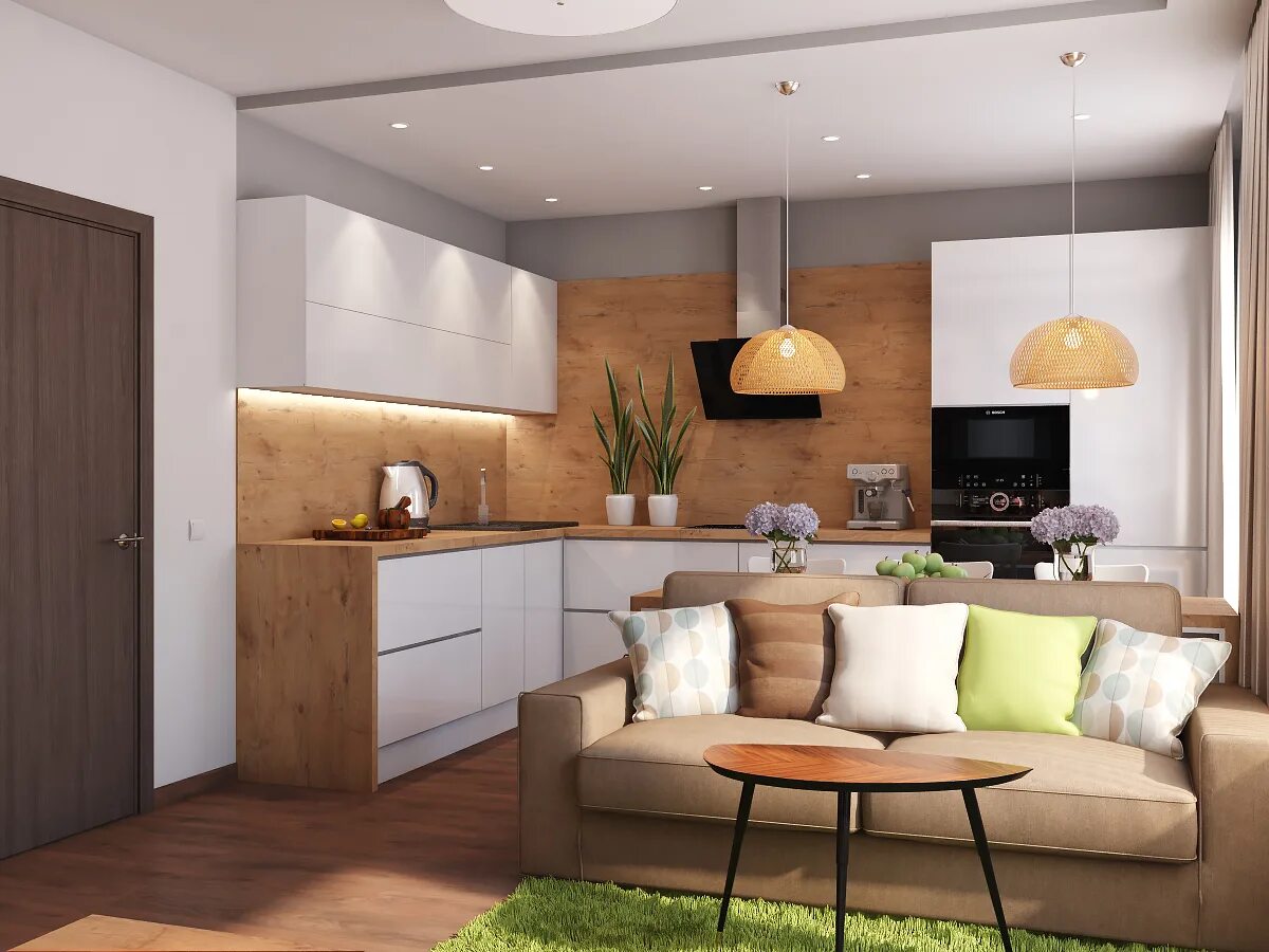 Кухонный гарнитур в гостиную фото Дизайн кухни-гостиной - Фрилансер Ольга Курбаковских OlgaKurbakovskikh - Портфол