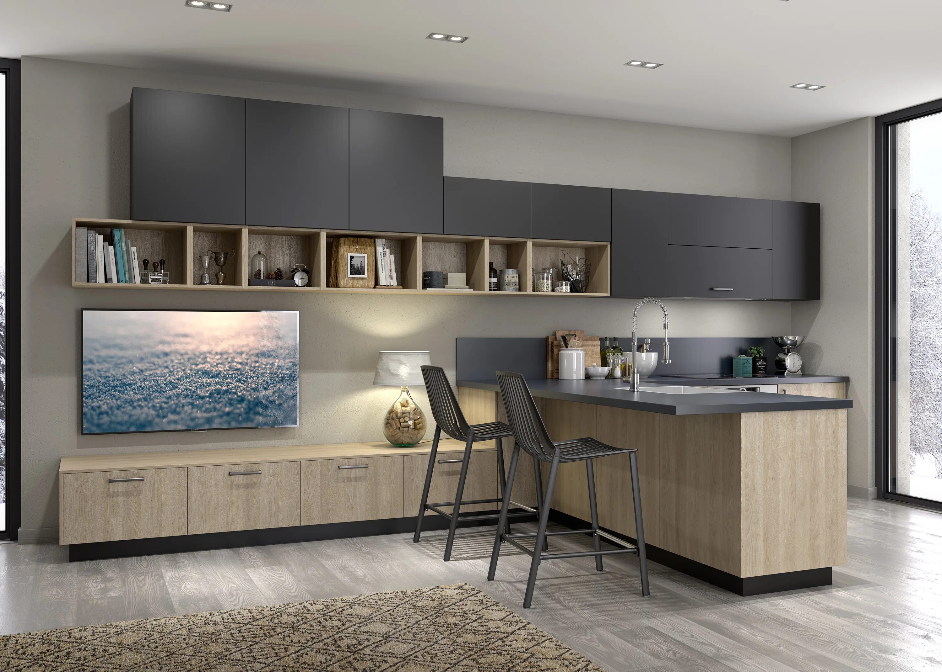 Кухонный гарнитур в гостиную фото Дизайн кухни в современном стиле - советы и обзоры от специалистов