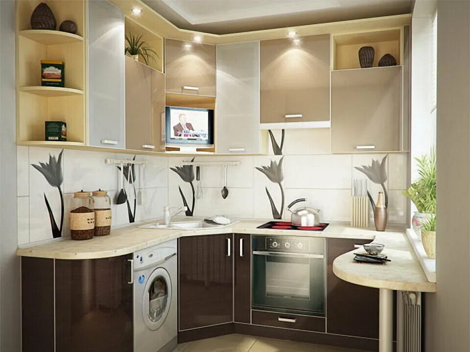 Кухонный гарнитур в хрущевке дизайн фото Как подобрать мебель и бытовую технику на маленькую кухню? Алексей Соколов Дзен