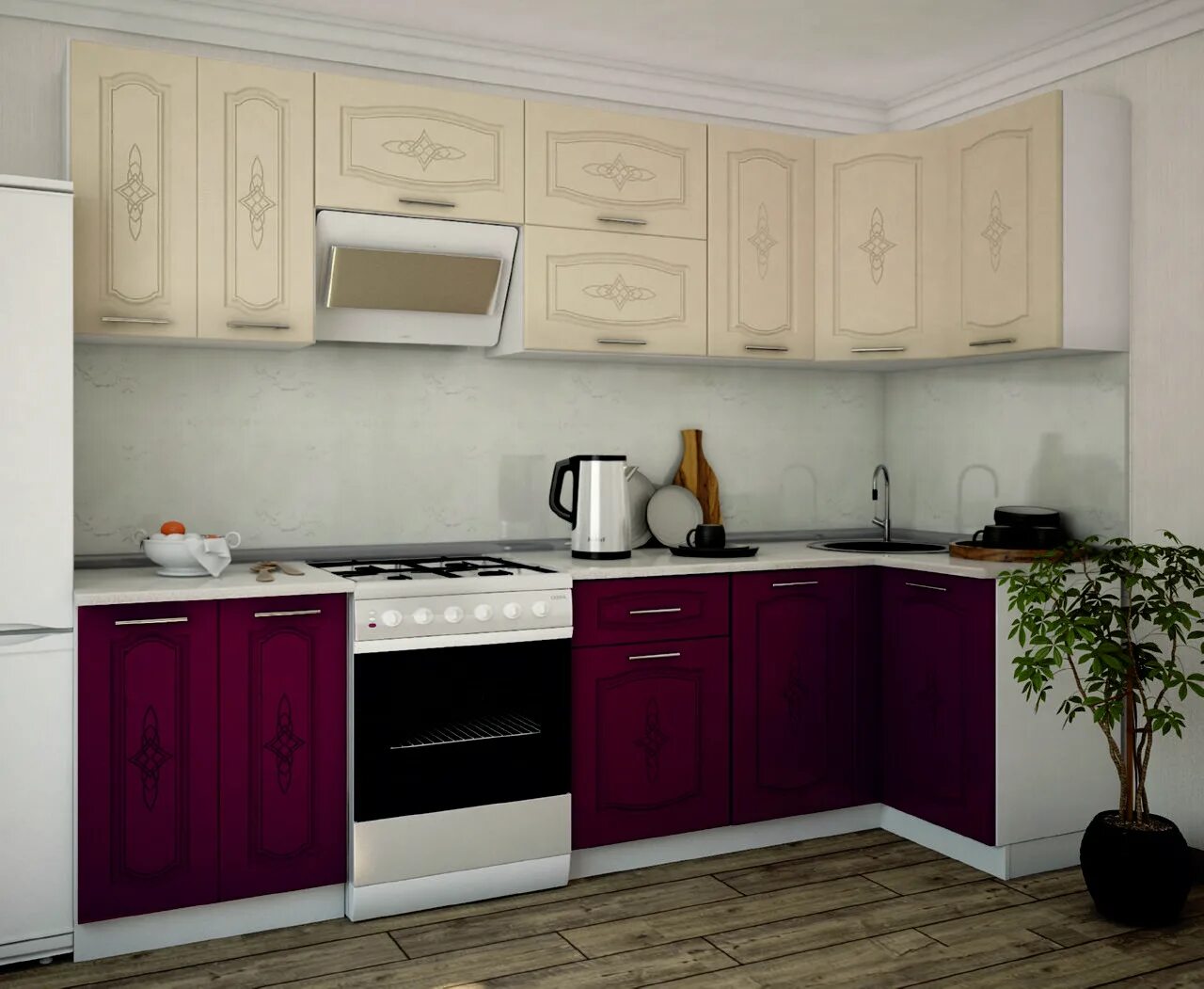 Кухонный гарнитур в караганде цена и фото Кухонный гарнитур "Тимьян" 1,0*2,6 м - www.nur-mebel.kz