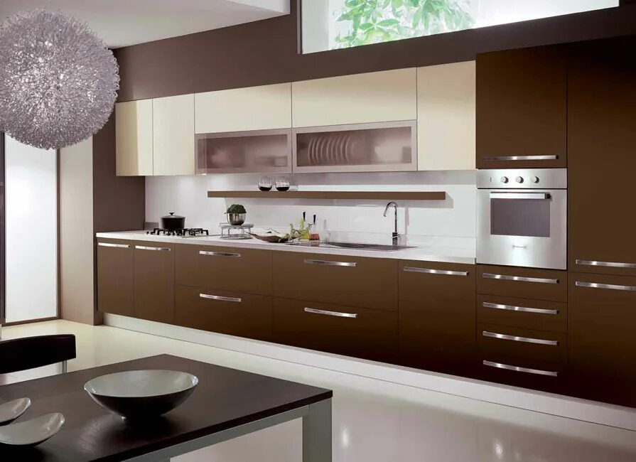 Кухонный гарнитур в коричневых тонах фото Бело коричневый фото - Arhids.ru