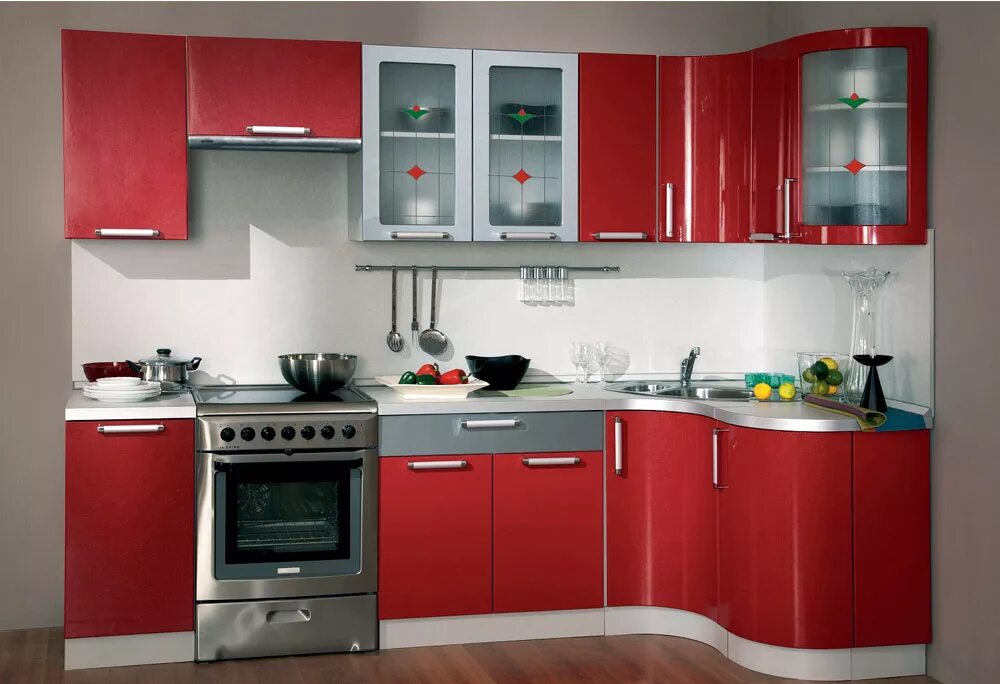 Кухонный гарнитур в костроме фото и цены Кухонный гарнитур "Классика" угловой 1230х2100 с гнутовогнутыми фасадами купить 