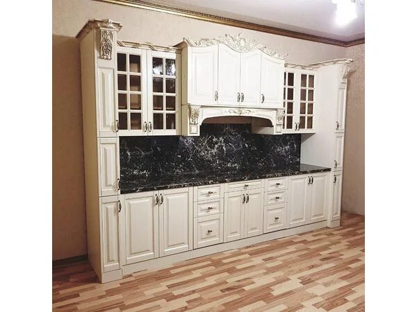 Кухонный гарнитур в махачкале фото Кухня Жаклин 3,47 м крем матовый купить в интернет-магазине "Доступная Мебель"