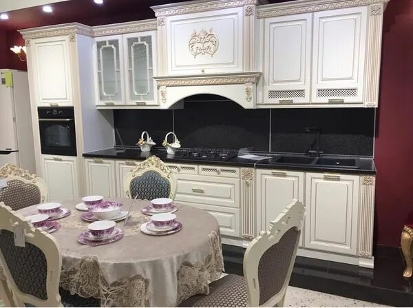 Кухонный гарнитур в махачкале фото Кухня Флоренция 1600х4420 Крем матовый БМК мебель в Ставрополе. Цена товара 112 