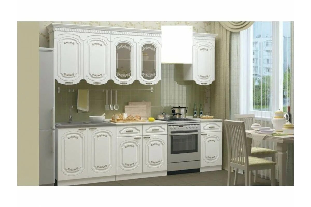 Кухонный гарнитур в нальчике фото и цены Кухня МДФ Лиза, с узором, 2000, артикул 10301457 купить с доставкой по Москве, ц