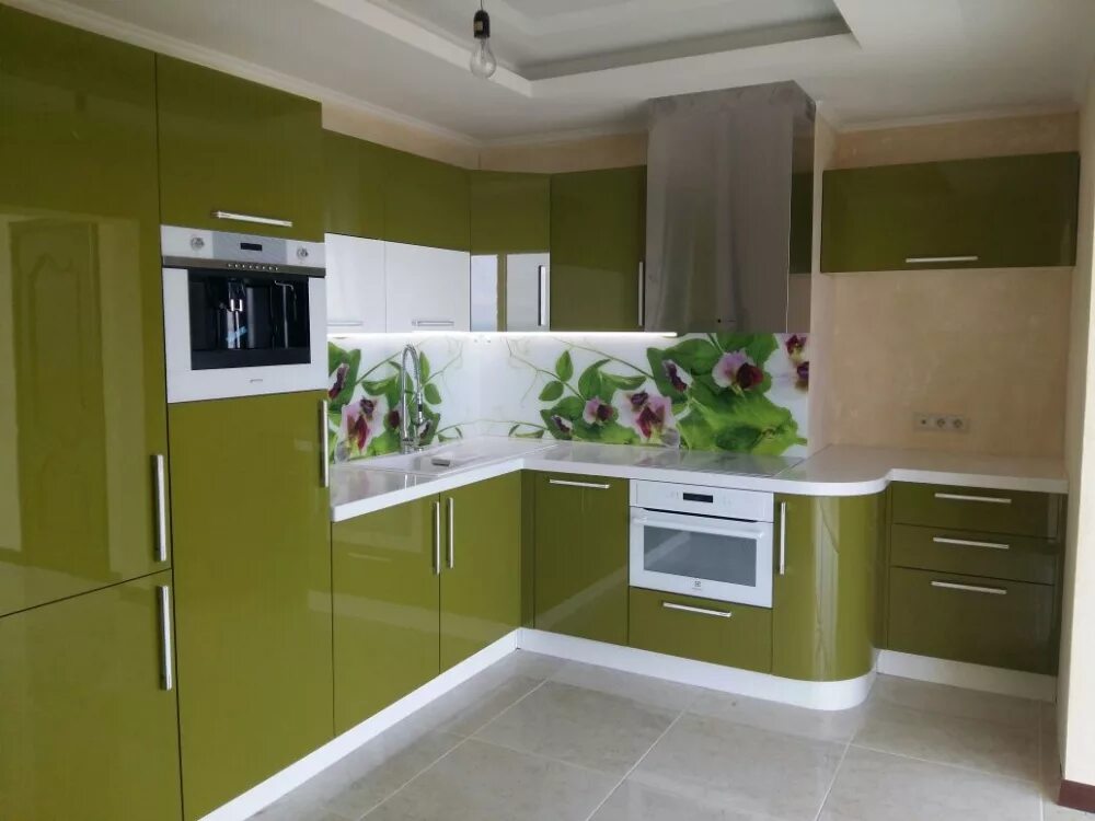 Кухонный гарнитур в оливковом цвете дизайн фото Кухня оливковая - CormanStroy.ru