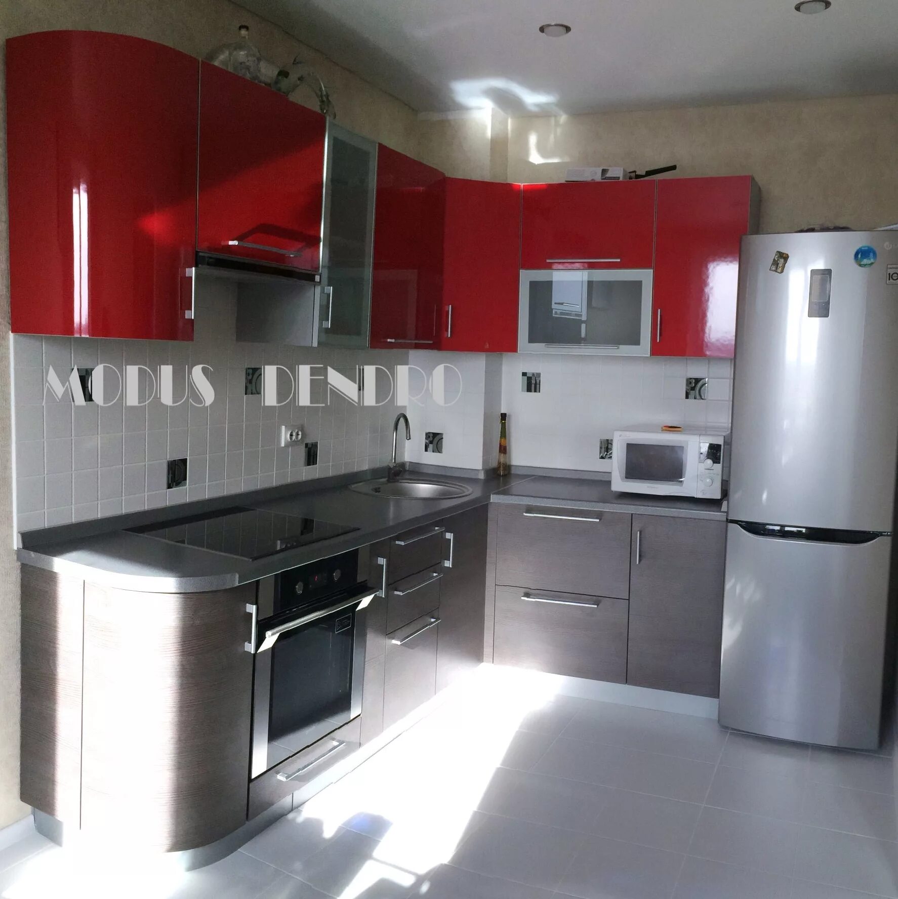 Кухонный гарнитур в саратове цена и фото фасады МДФ+пластик - Modus Dendro