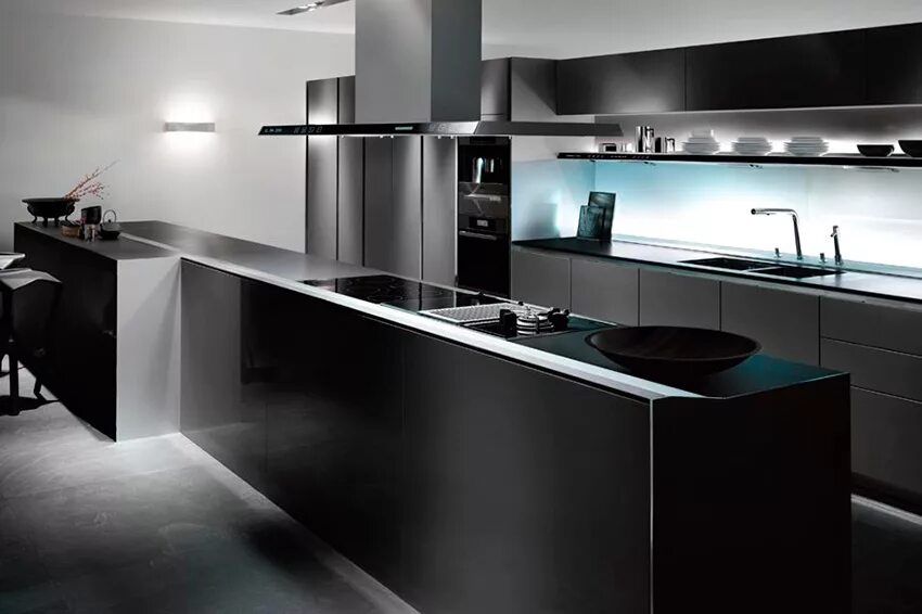Кухонный гарнитур в стиле хай тек фото Кухня в стиле хай-тек: дизайн интерьера, фото, потолок, мебель