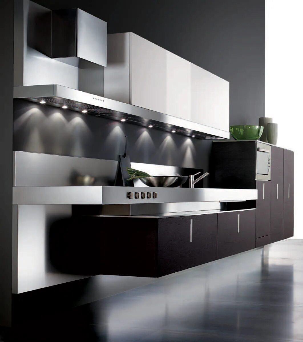 Кухонный гарнитур в стиле хай тек фото Итальянская кухня INOX LOOK фабрики COMPOSIT - Ital-Collection