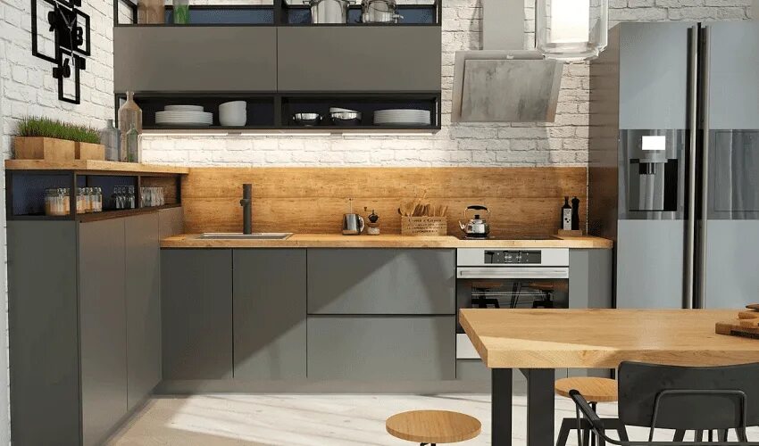 Кухонный гарнитур в стиле лофт фото Кухня в стиле лофт: идеи дизайна в квартирах, светлые оттенки в интерьере и белы