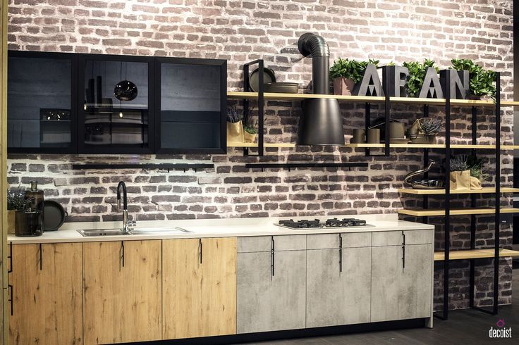 Кухонный гарнитур в стиле лофт своими руками Single-Wall Kitchens: Space-Saving Designs with Functional Charm Industrial deco