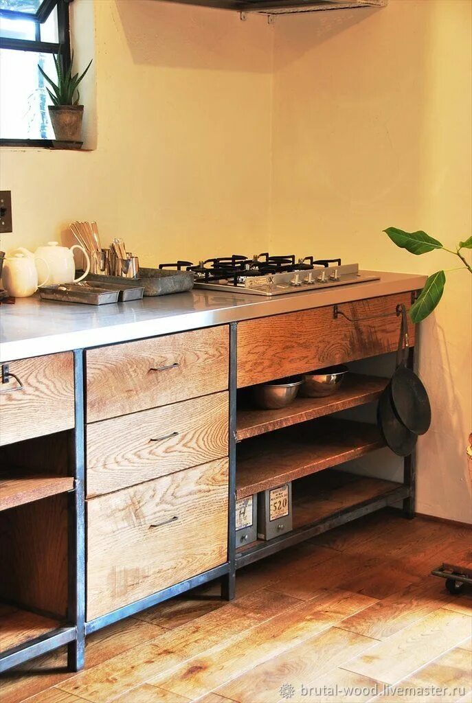 Кухонный гарнитур в стиле лофт своими руками Кухня в стиле лофт в интернет-магазине на Ярмарке Мастеров Кухонная мебель, Моск