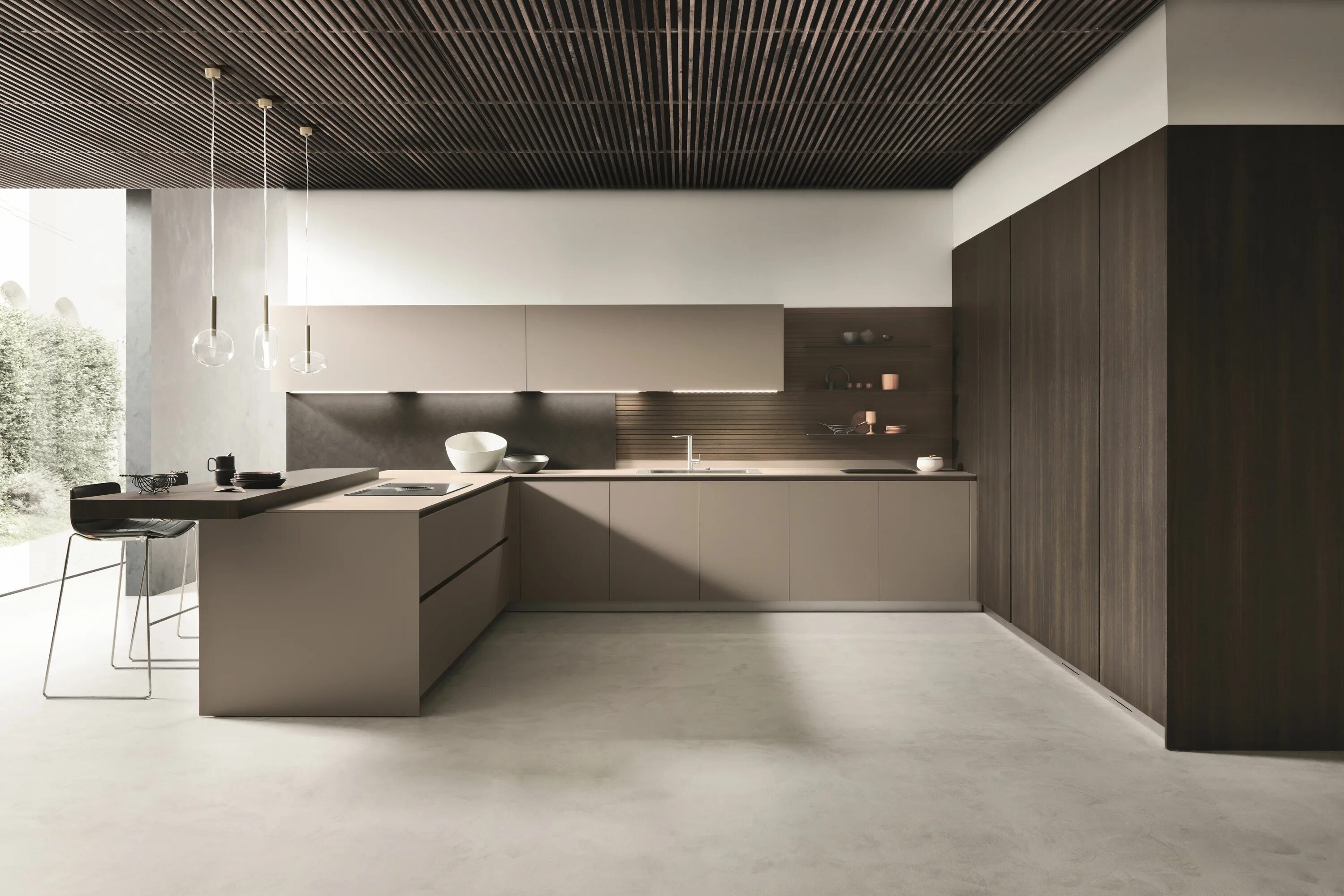Кухонный гарнитур в стиле минимализм фото Moka Kitchen Progettazione di una cucina moderna, Design armadietto da cucina, A