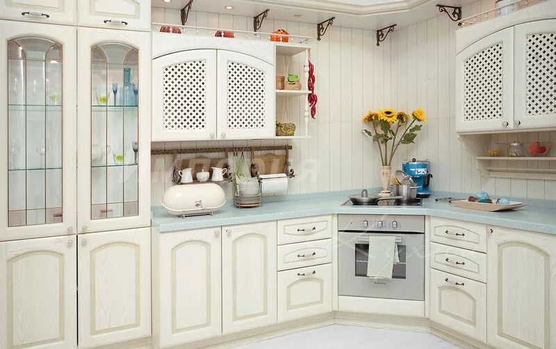 Кухонный гарнитур в стиле прованс фото Кухня Роза Декапе - цены, фото, отзывы купить в Москве