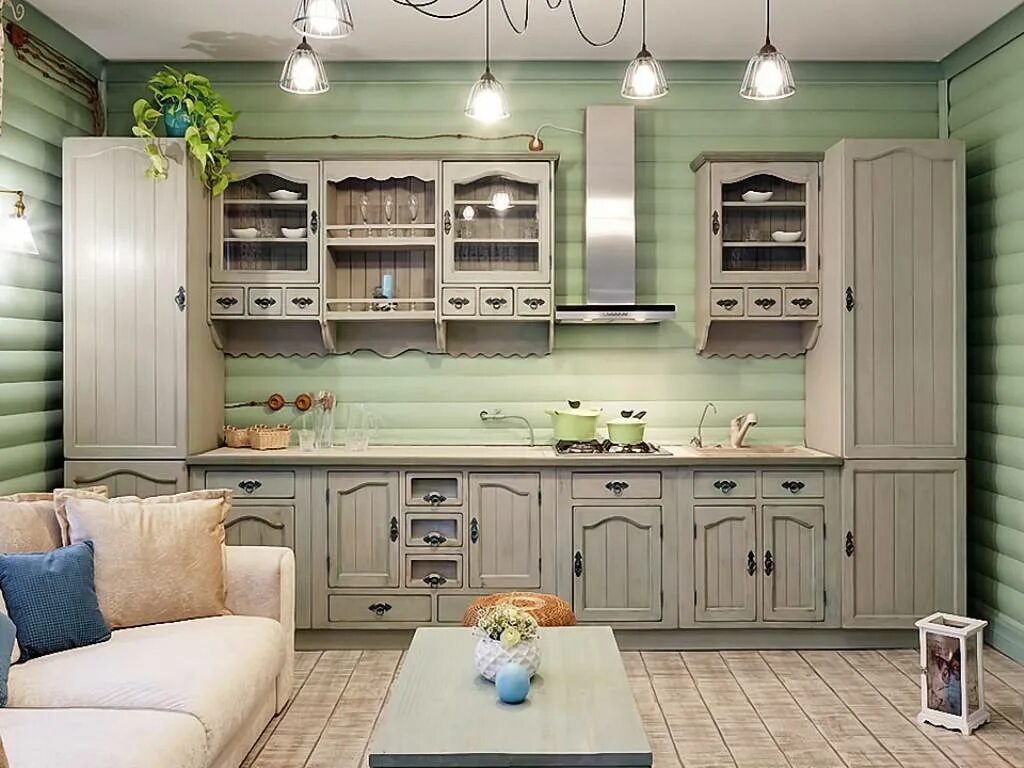 Кухонный гарнитур в стиле прованс фото Кухни в стиле кантри и прованс (Фото 115+ стильных интерьеров)