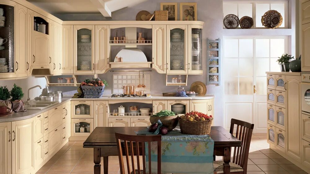 Кухонный гарнитур в стиле прованс фото Итальянская кухня Margot бренд Scavolini - под заказ в Москве из Италии. Le cuci
