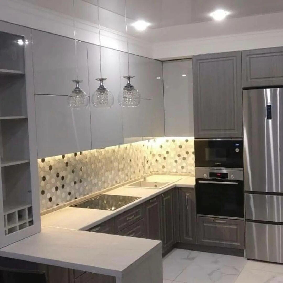 Кухонный гарнитур варианты дизайна фото Угловая кухня Альвалайн - реальные фото в квартире