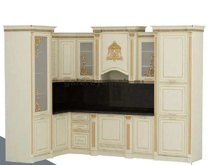 Кухонный гарнитур венеция угловой фото цена Кухня Венеция 3,15/1,95 м угловая белая; белая/серебро; крем/золото. (Арида). Ар