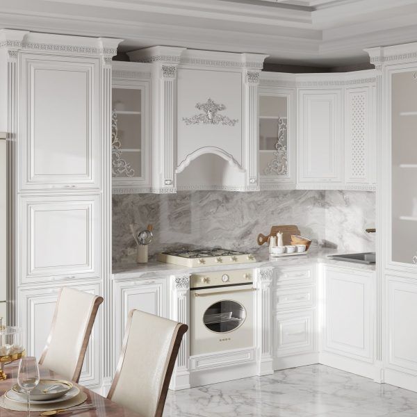 Кухонный гарнитур венеция угловой фото цена Кухонный гарнитур Венеция угловая 3,15x1,95 м. (крем/золото) купить в магазине М