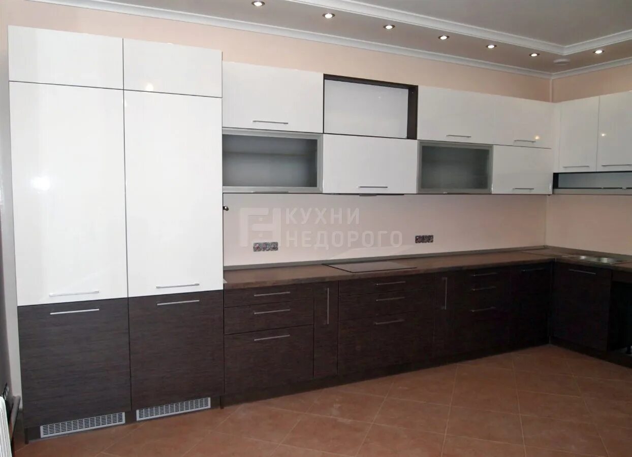 Кухонный гарнитур верх матовый низ глянцевый фото Кухня верх глянец низ матовый - Гранд Проект Декор.ру