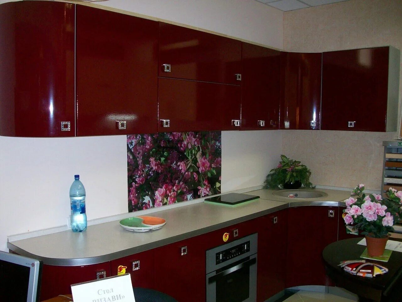 Кухонный гарнитур вишневый цвет фото ФОТО КУХНИ ВИШНЕВАЯ