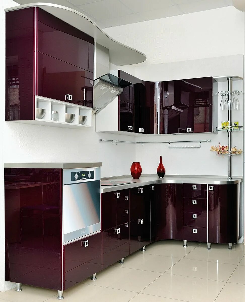 Кухонный гарнитур вишневый цвет фото Кухня вишневого цвета: вдохновляющие фотографии интерьеров Зеленый рай Фотогалер