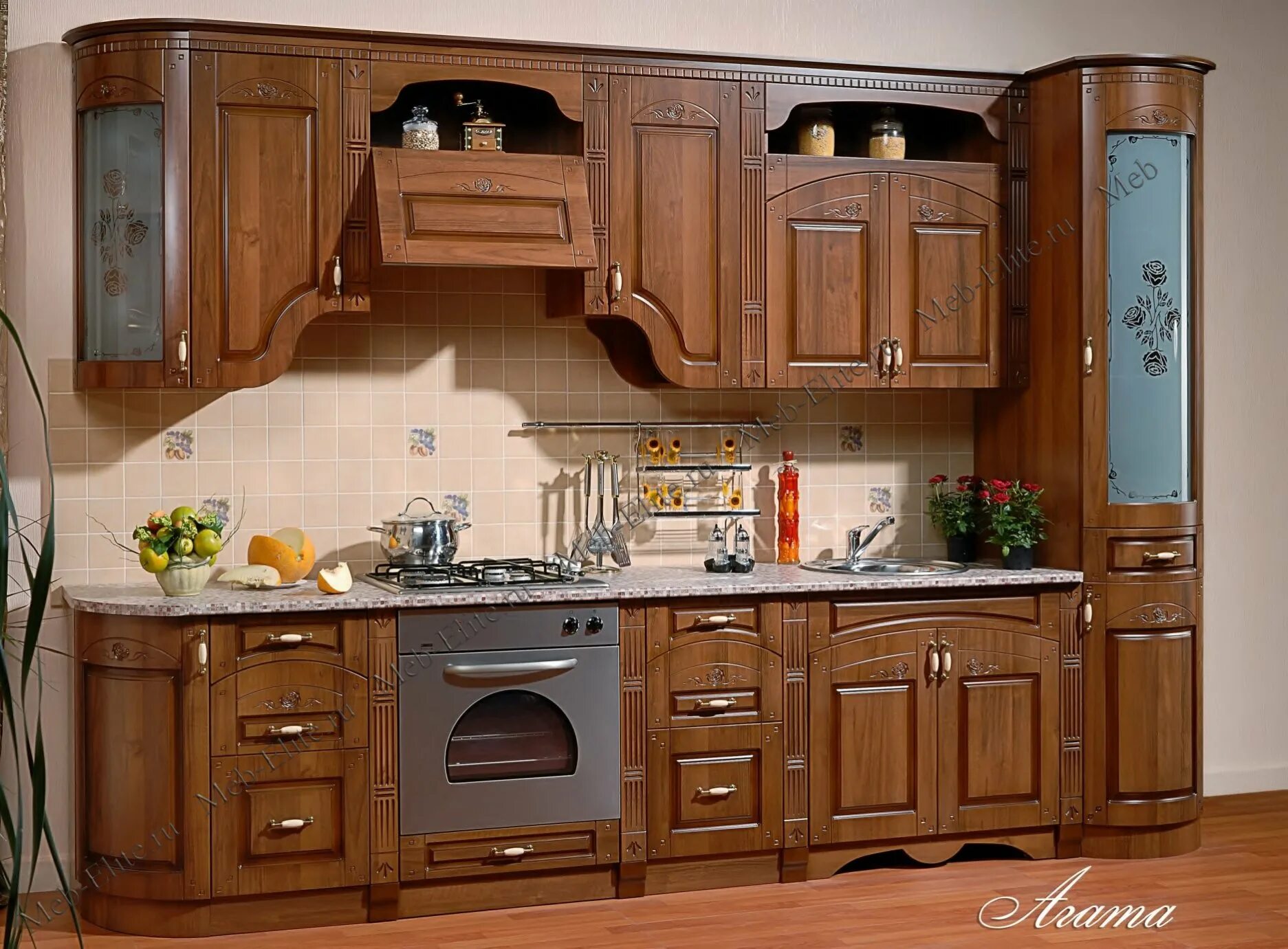 Кухонный гарнитур владикавказ фото и цены Кухня Агата прямая караваджо Agata - Кухни : цена, купить в Москве, России